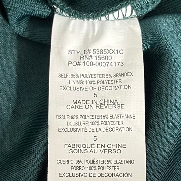 Sequin Hearts Green Scuba Strappy Asymmetric Mini Sheath Dress Junior 5 NWT - Picture 11 of 15